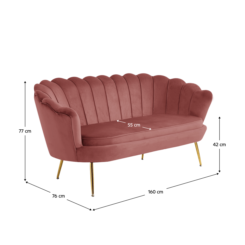 Luxusní pohovka, růžová / zlatá, styl Art-deco, NOBLIN