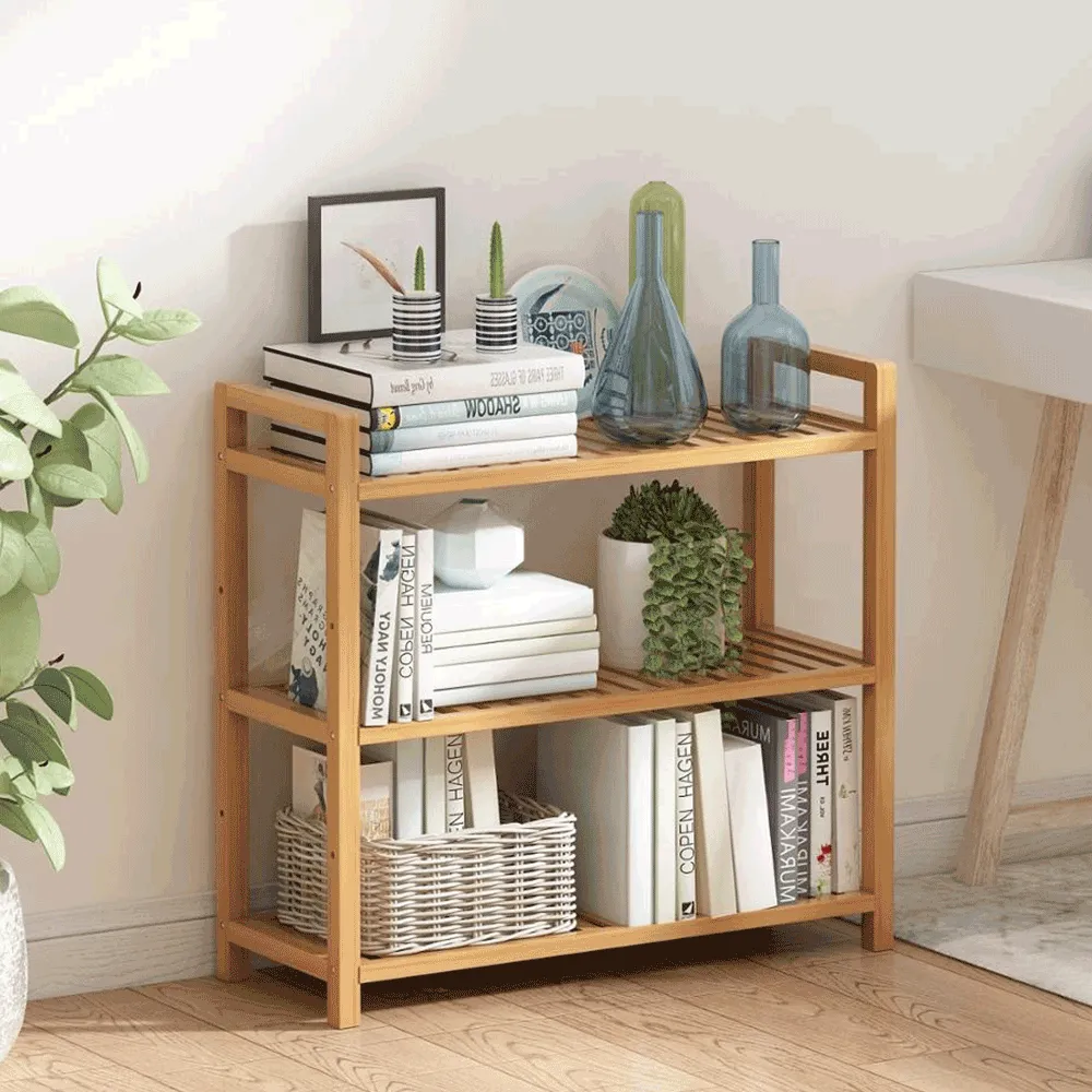 3-policový regál, přírodní bambus, FIORE TYP 1