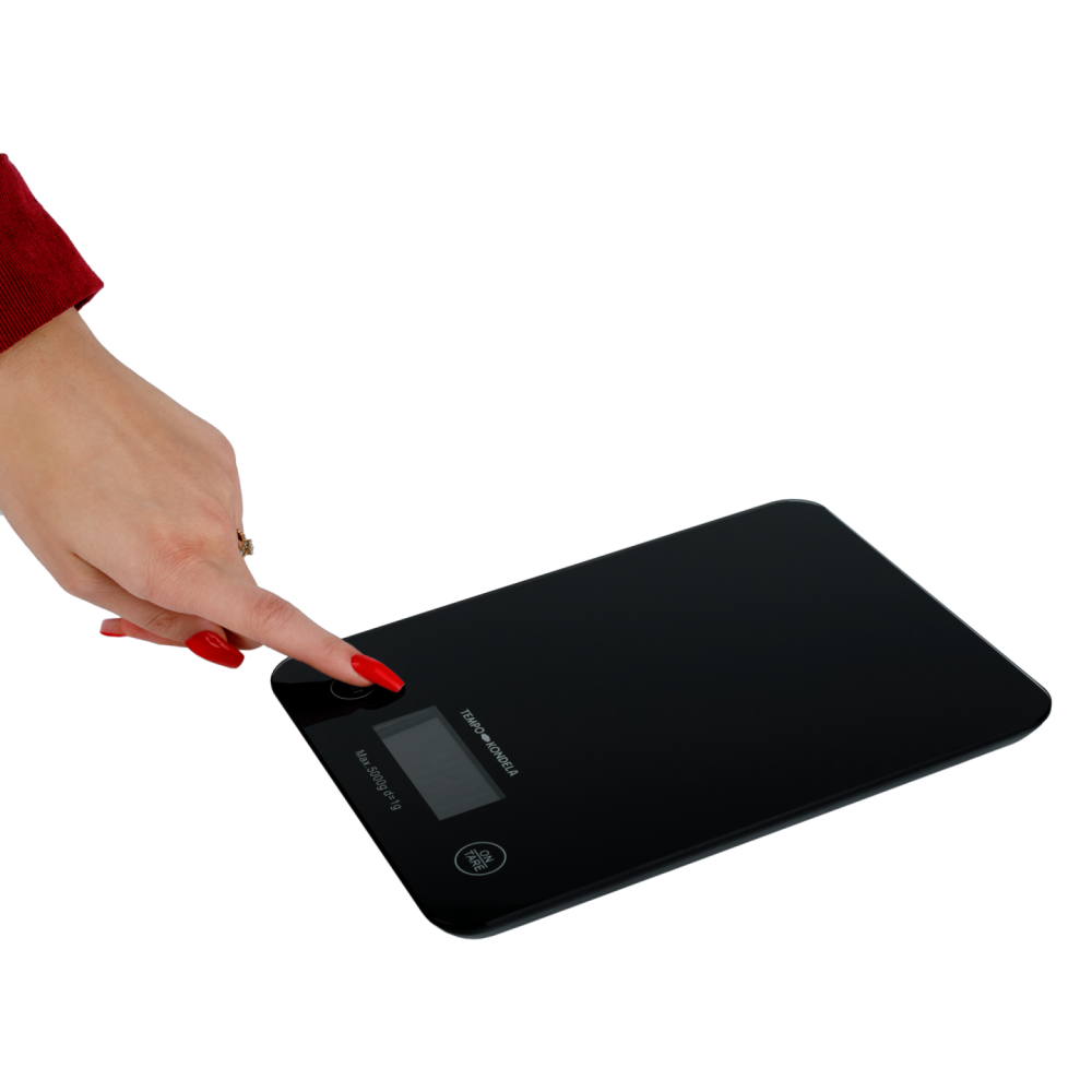 TEMPO-KONDELA HORTI, nutriční kuchyňská váha, černá, sklo