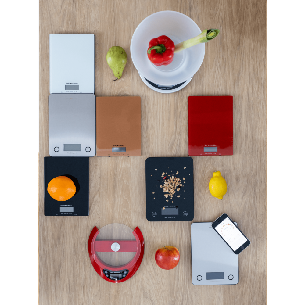 TEMPO-KONDELA HORTI, nutriční kuchyňská váha, černá, sklo