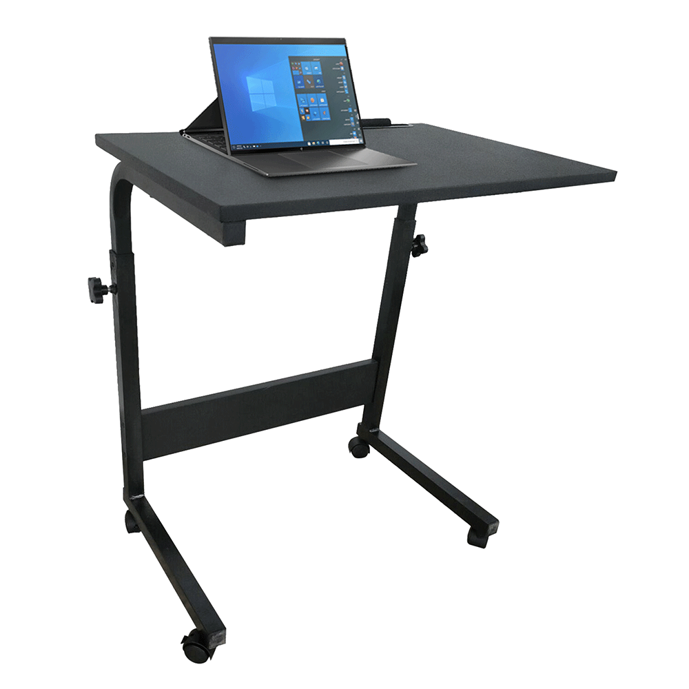 Nastavitelný PC stůl s kolečky, černá, WESTA