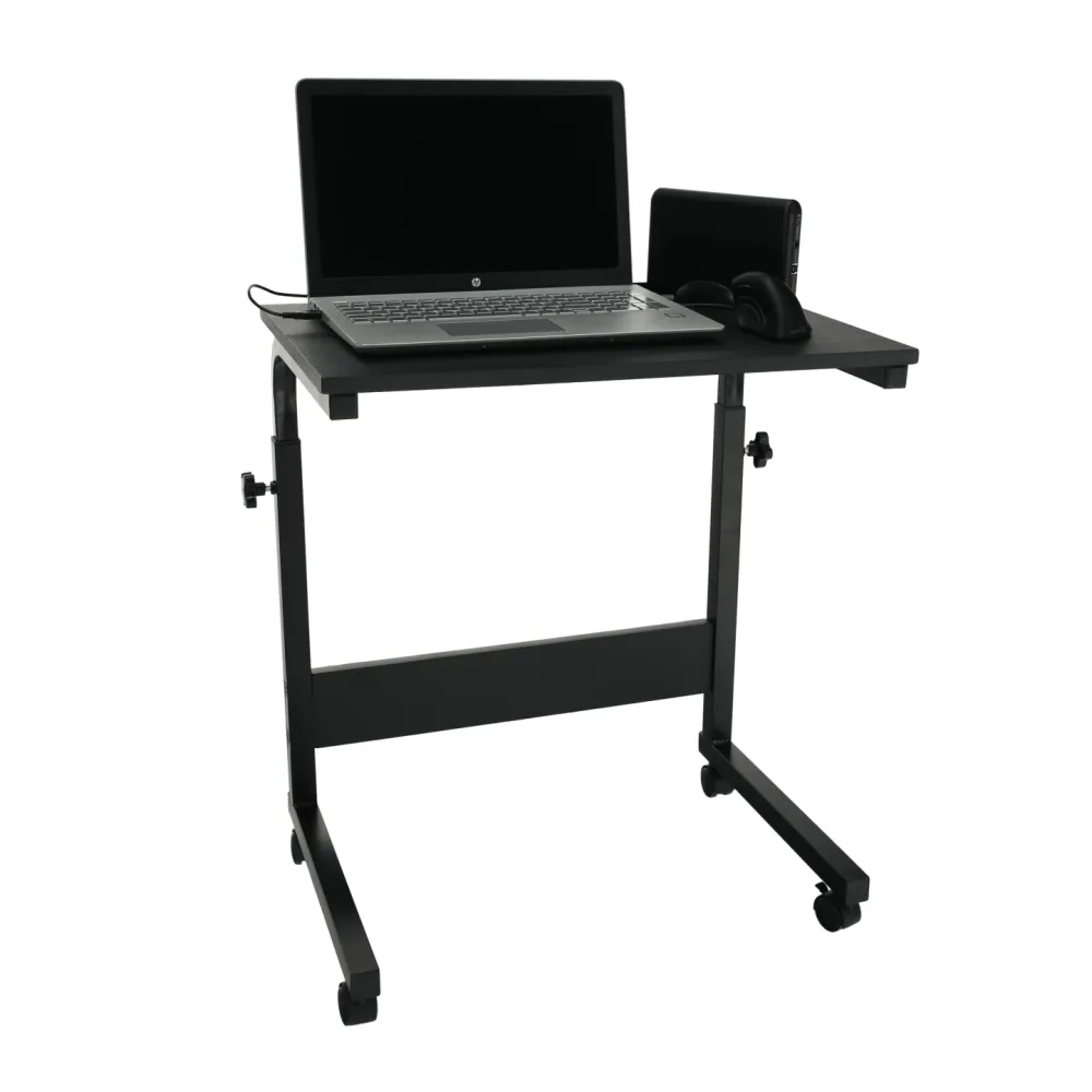 Nastavitelný PC stůl s kolečky, černá, WESTA