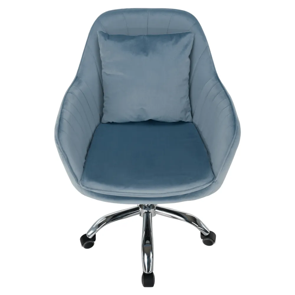 Kancelářské křeslo, modrá Velvet látka / chrom, KLIAN