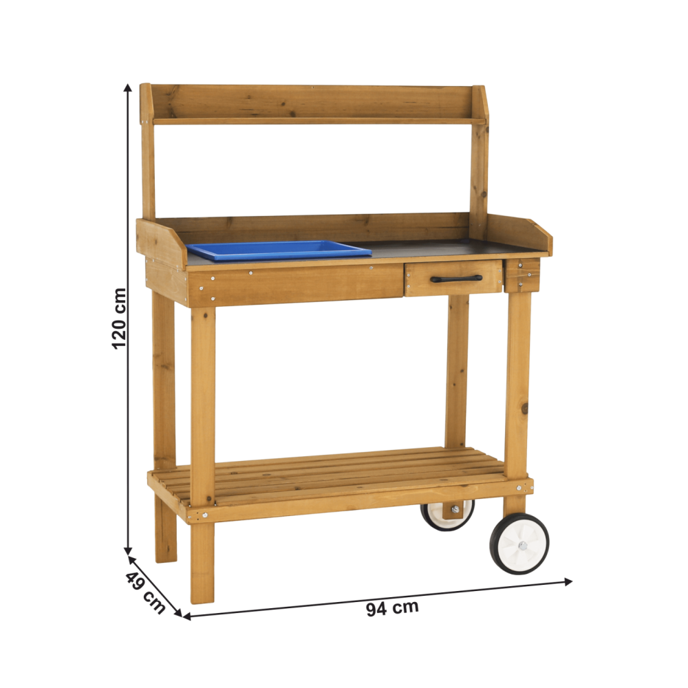 Zahradní pracovní stůl, dřevo/hnědá, BARDY