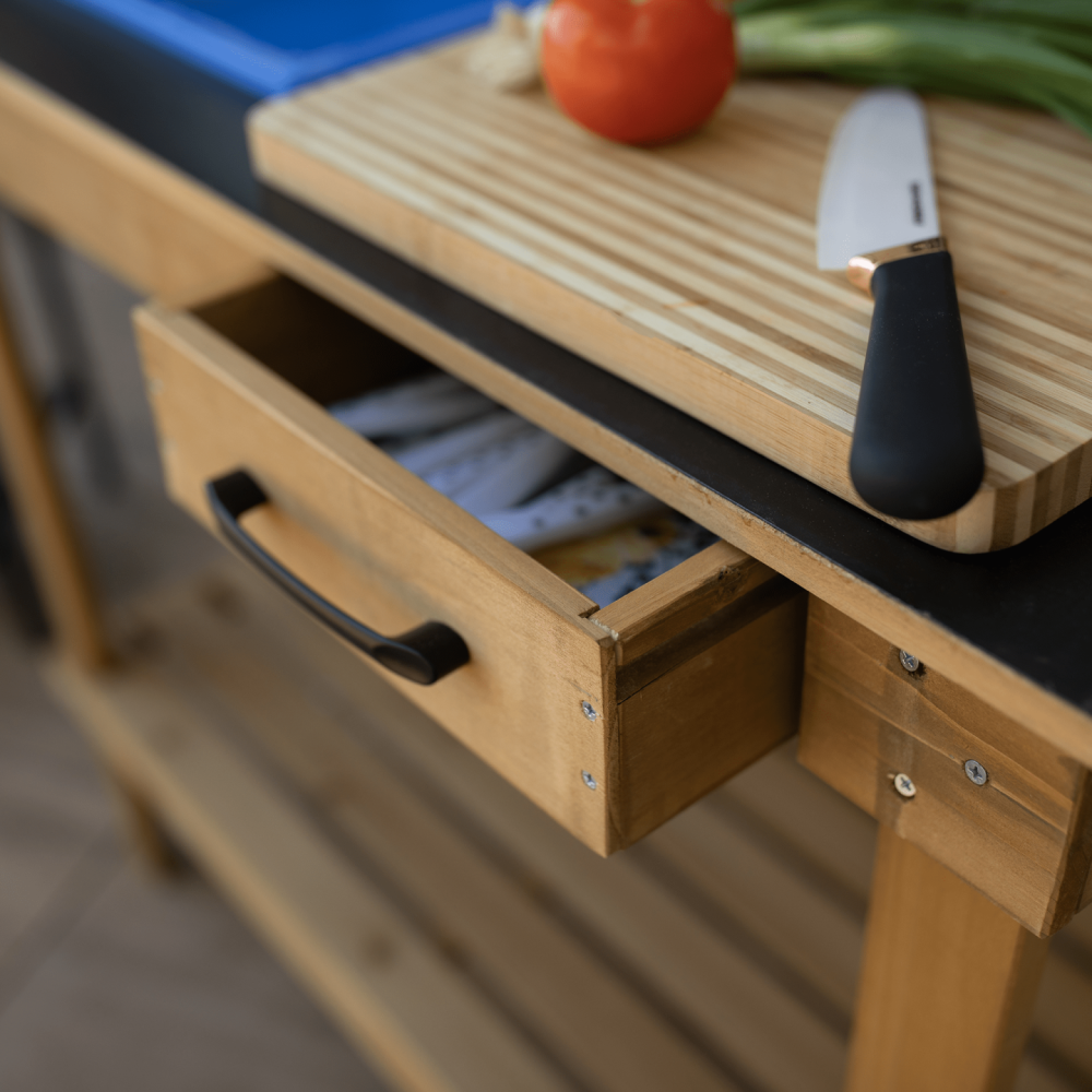 Zahradní pracovní stůl, dřevo/hnědá, BARDY