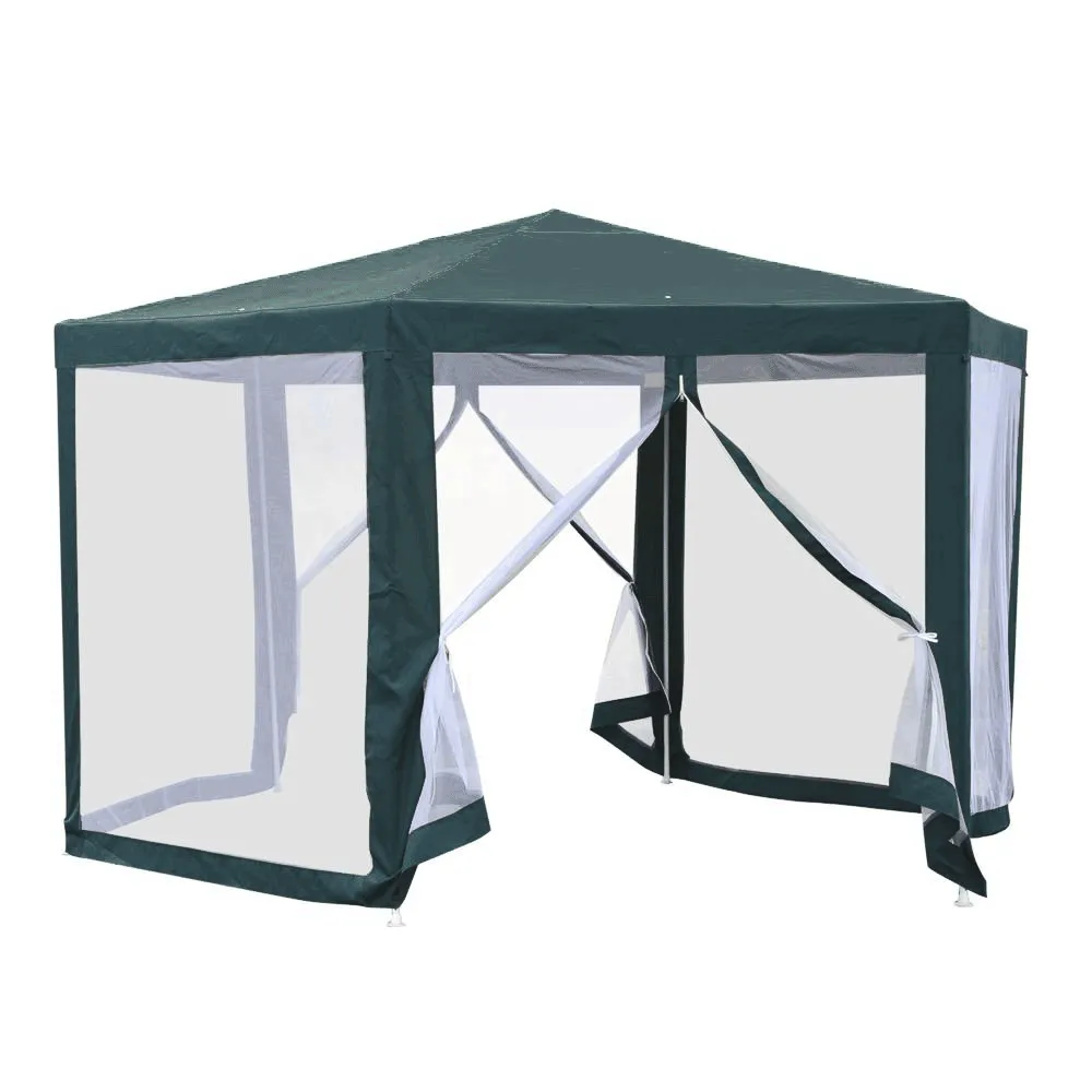 Stanový altán do zahrady, 3,9x2,5x3,9m, zelená / bílá, RINGE TYP 1 + 6 bočních stran