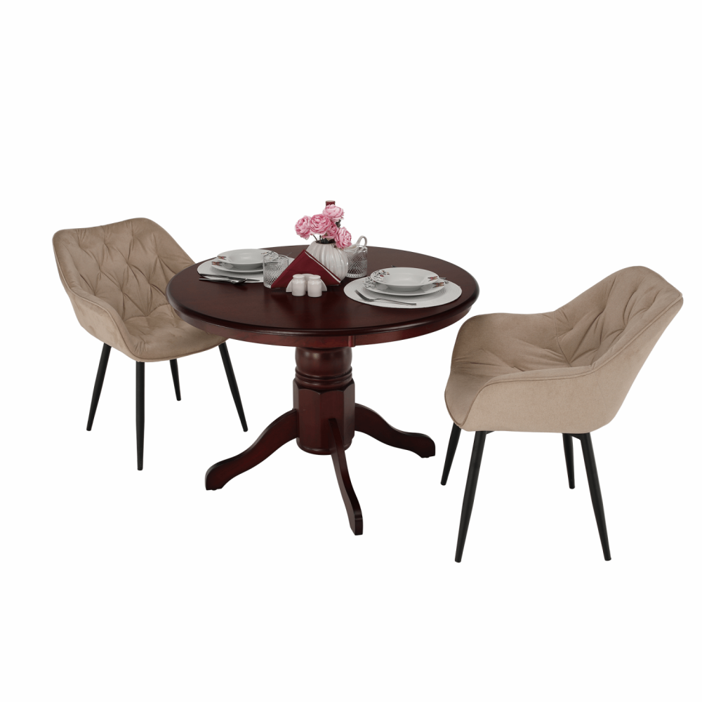 Jídelní stůl, kulatý, kaštan, průměr 106 cm, TABLOS