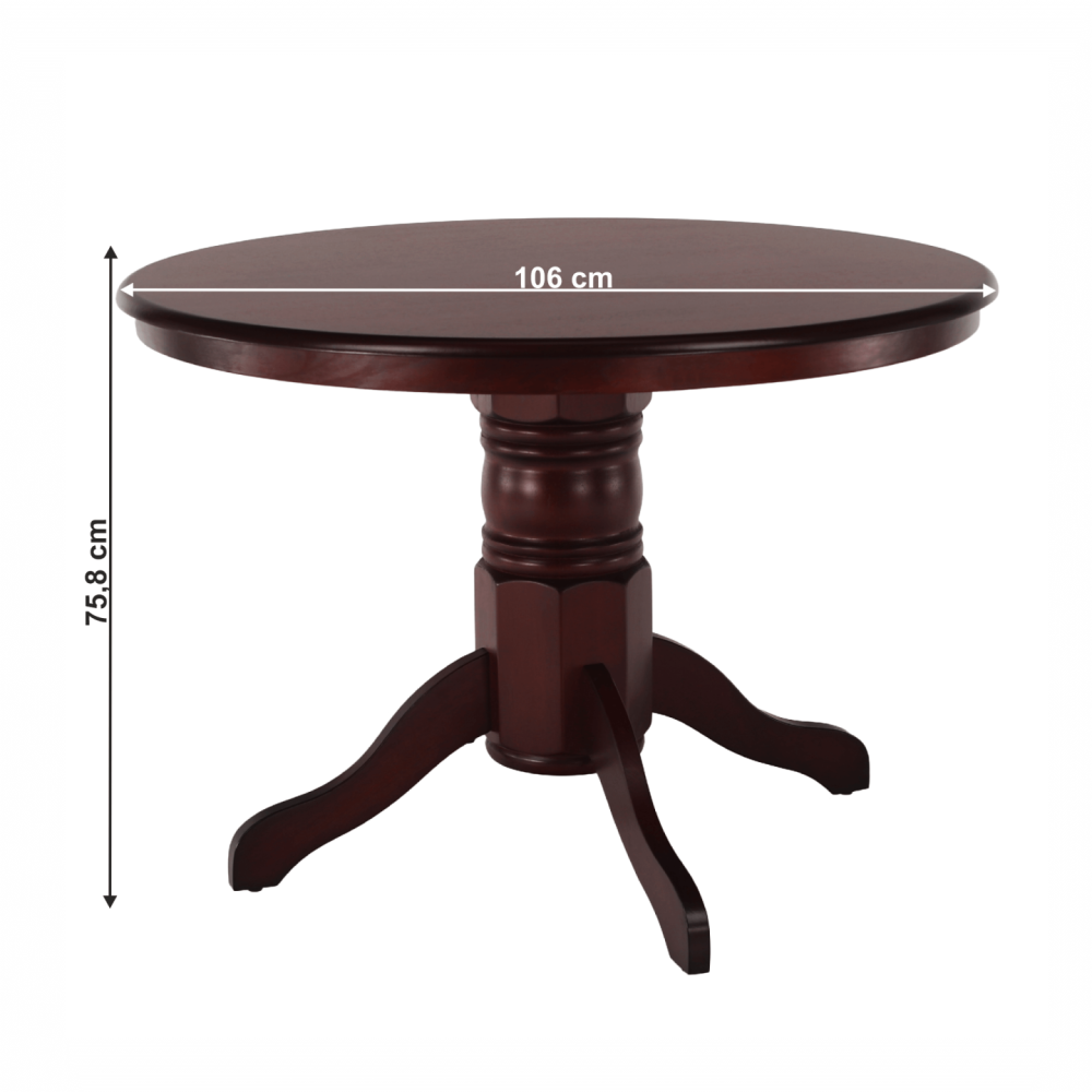 Jídelní stůl, kulatý, kaštan, průměr 106 cm, TABLOS