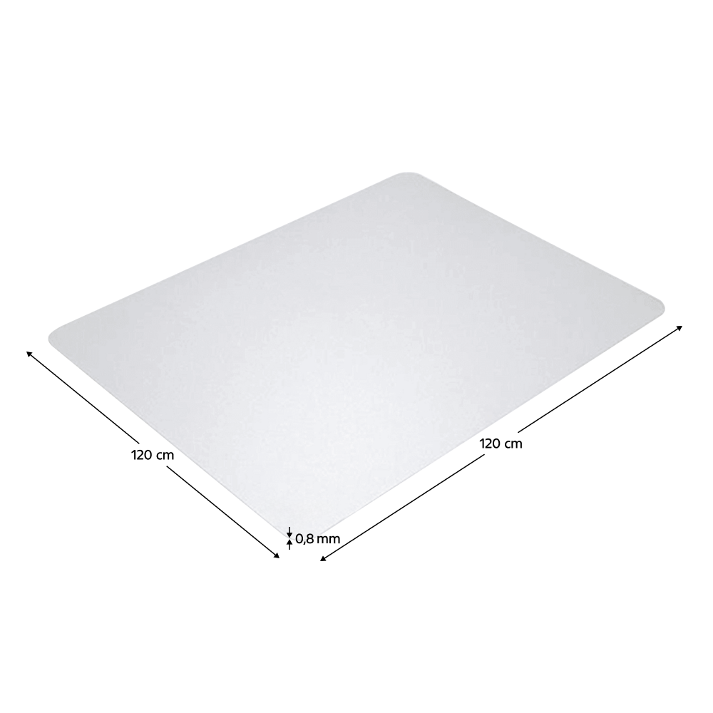 Ochranná podložka pod židli, transparentní, 120x120 cm, 0,8 mm, ELLIE NEW TYP 8