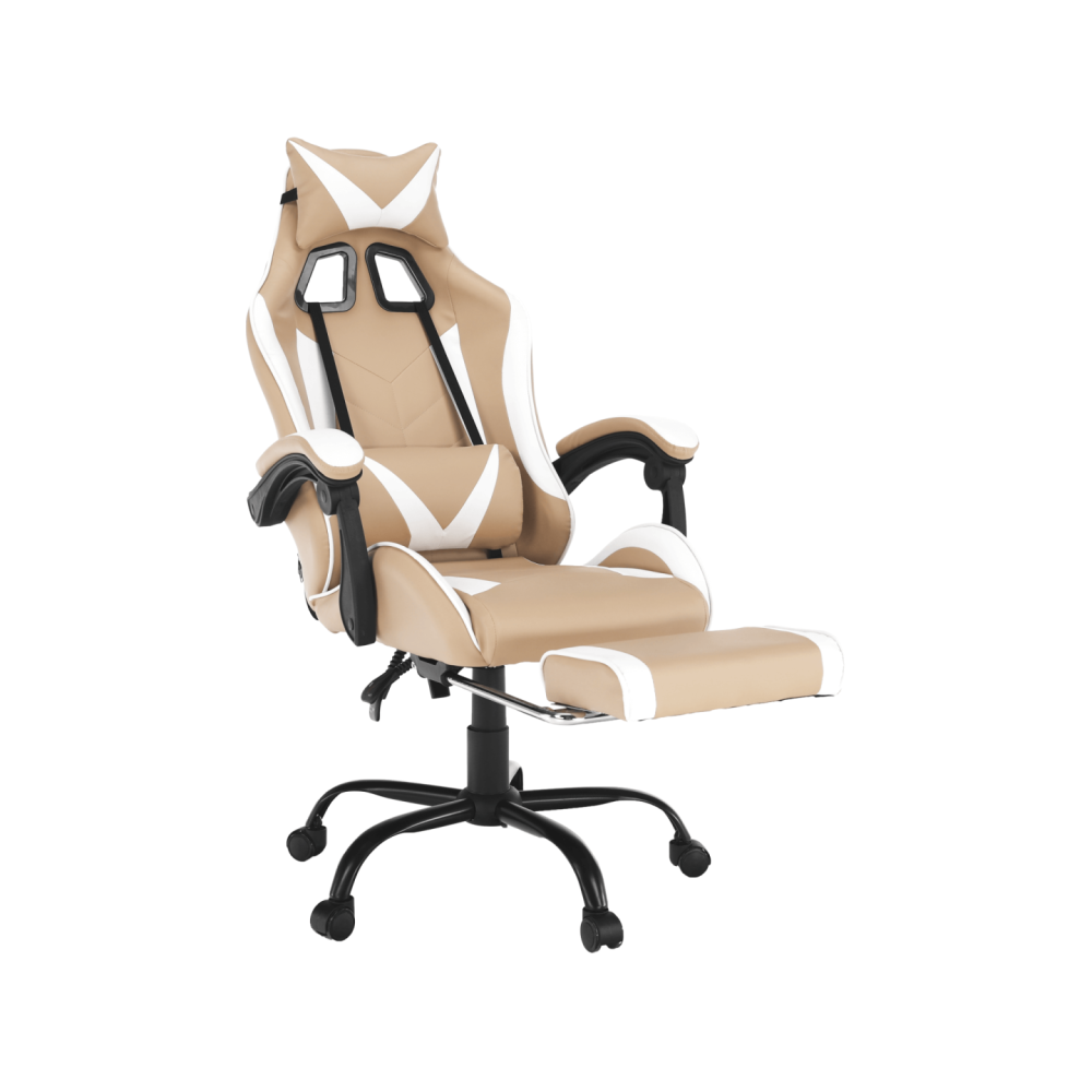 Kancelářské/herní křeslo, černá/bílá/béžová, OZGE 2 NEW