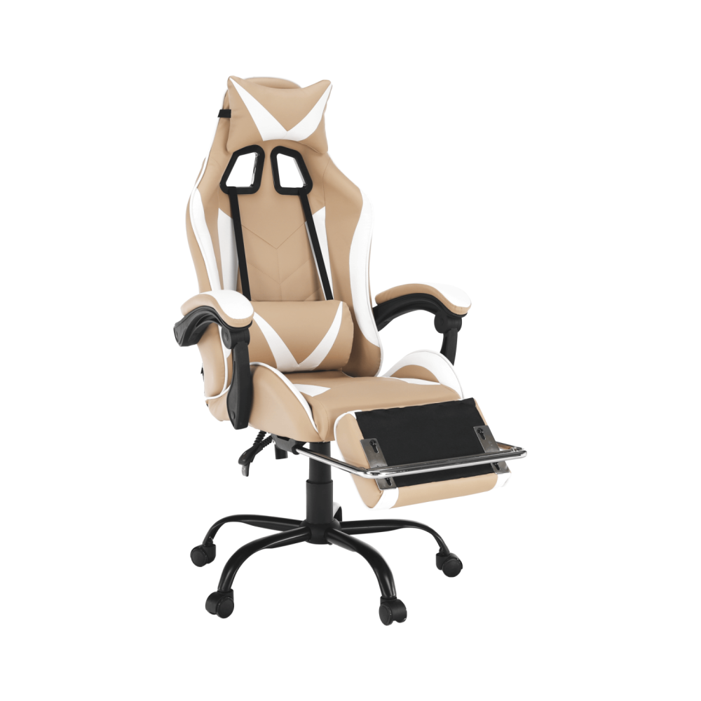 Kancelářské/herní křeslo, černá/bílá/béžová, OZGE 2 NEW