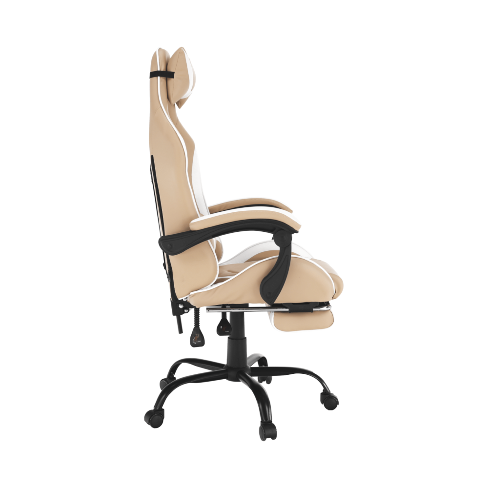 Kancelářské/herní křeslo, černá/bílá/béžová, OZGE 2 NEW