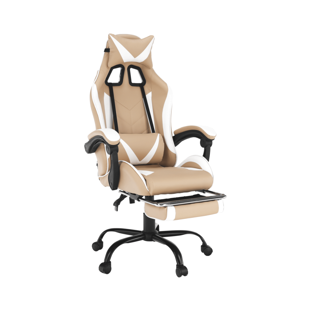 Kancelářské/herní křeslo, černá/bílá/béžová, OZGE 2 NEW