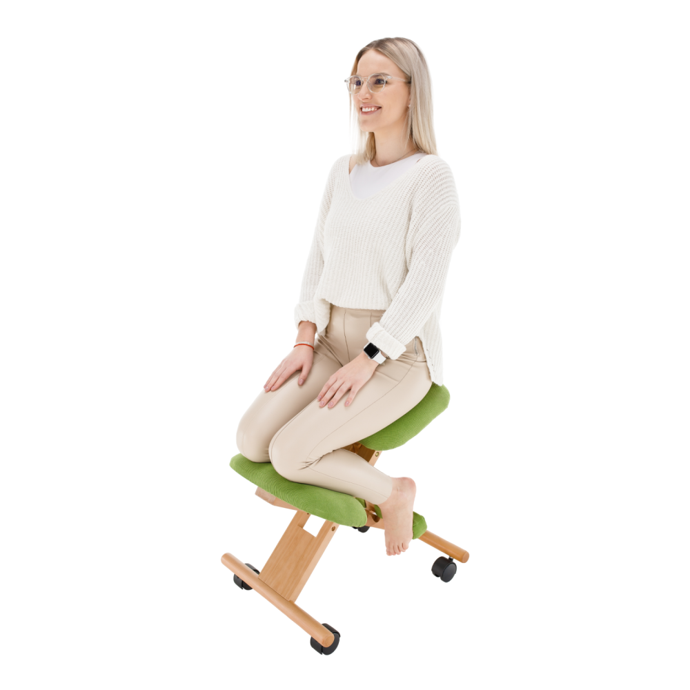Ergonomická klekačka, zelená / buk, GROCO
