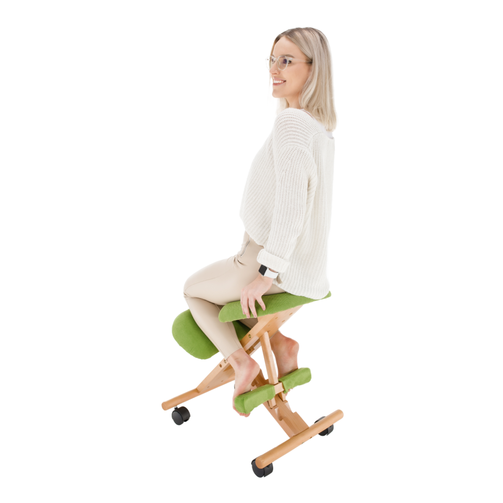 Ergonomická klekačka, zelená / buk, GROCO