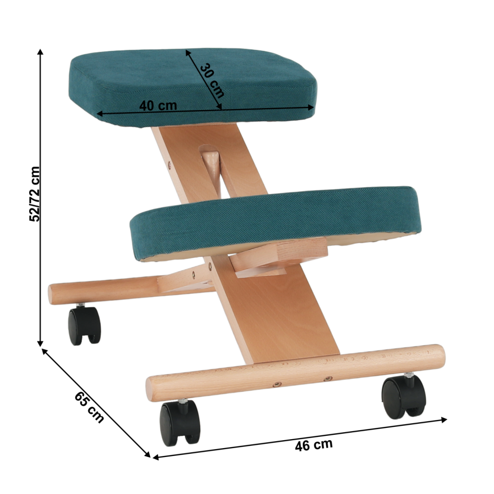 Ergonomická klekačka, petrolejová / buk, FLONET