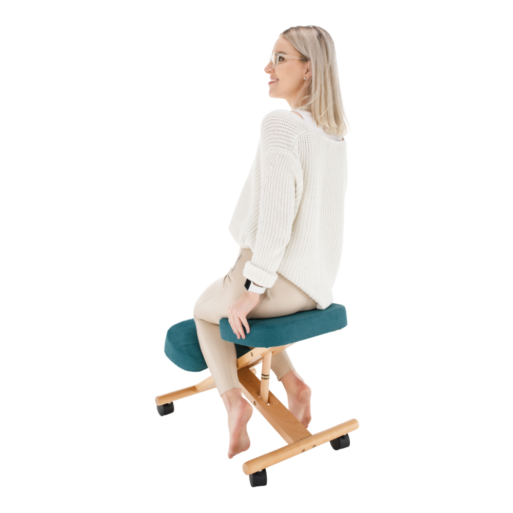 Ergonomická klekačka, petrolejová / buk, FLONET