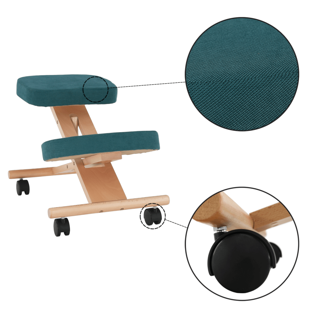 Ergonomická klekačka, petrolejová / buk, FLONET