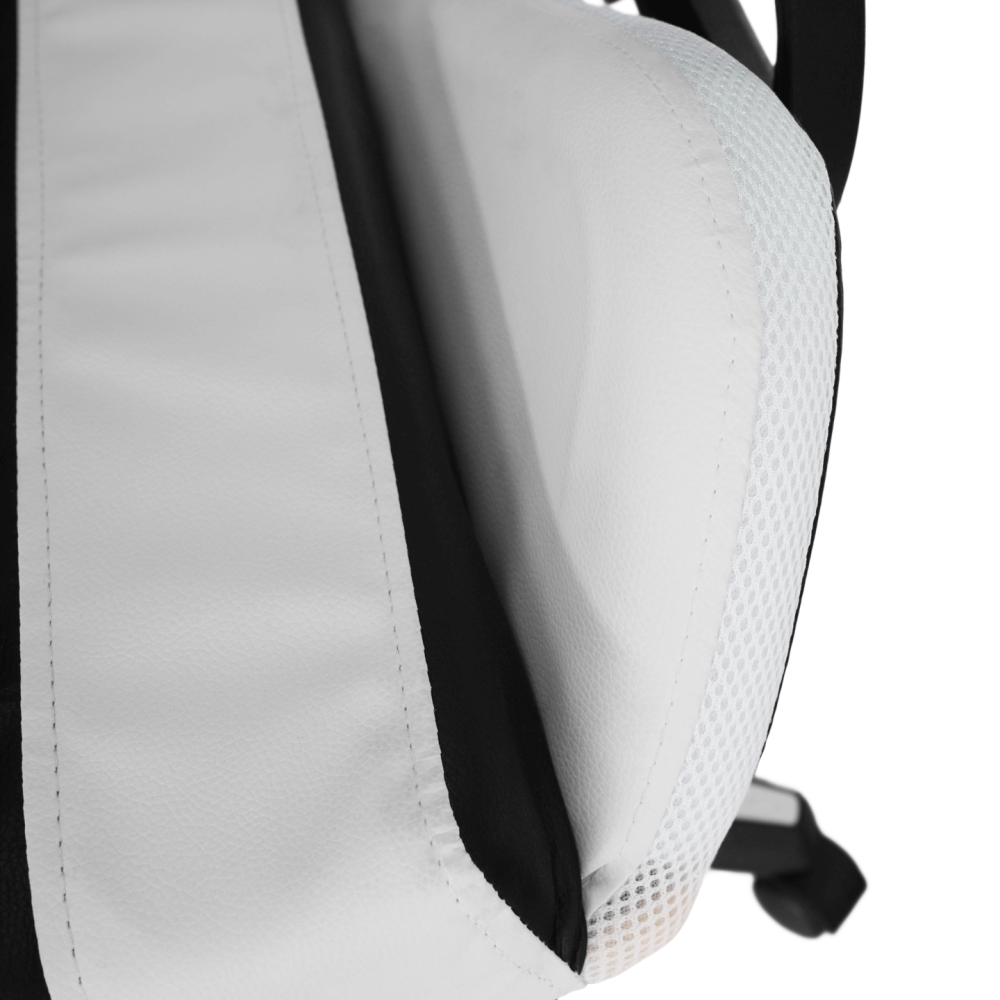 Kancelářské/herní křeslo s RGB LED podsvícením, černá/bílá, JOVELA