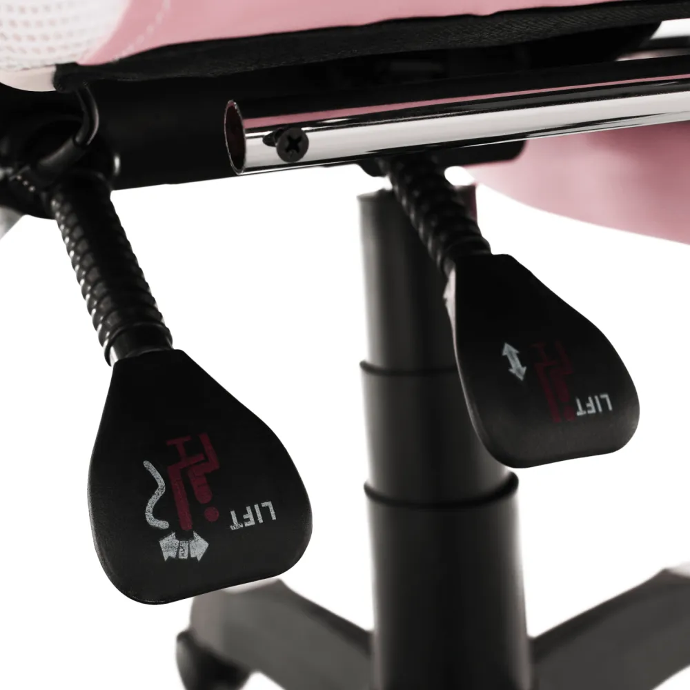 Kancelářské/herní křeslo s RGB LED podsvícením, růžová/bílá, JOVELA