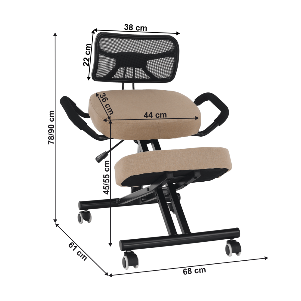 Ergonomická klekačka, béžová/černá, RUFUS