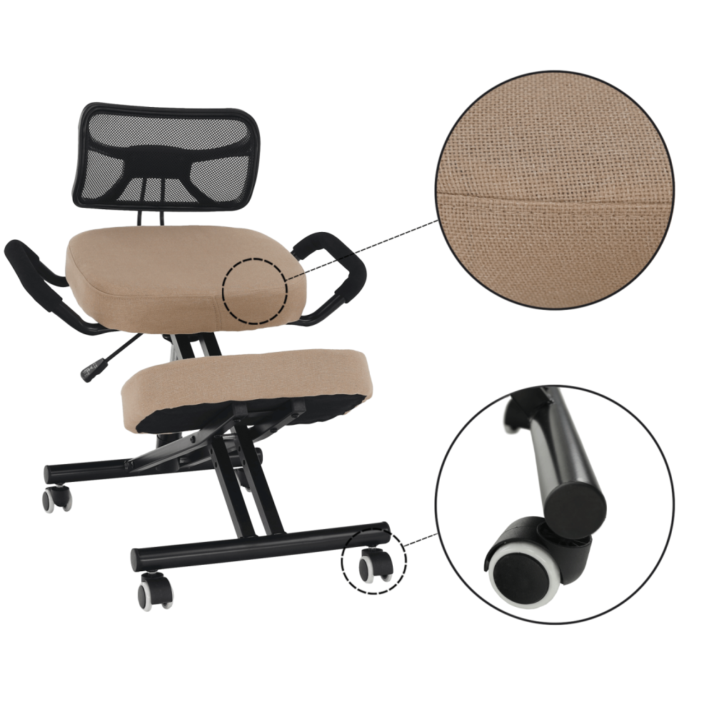 Ergonomická klekačka, béžová/černá, RUFUS
