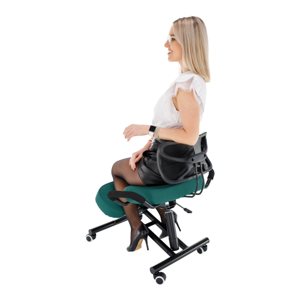 Ergonomická klekačka, zelená/černá, RUFUS