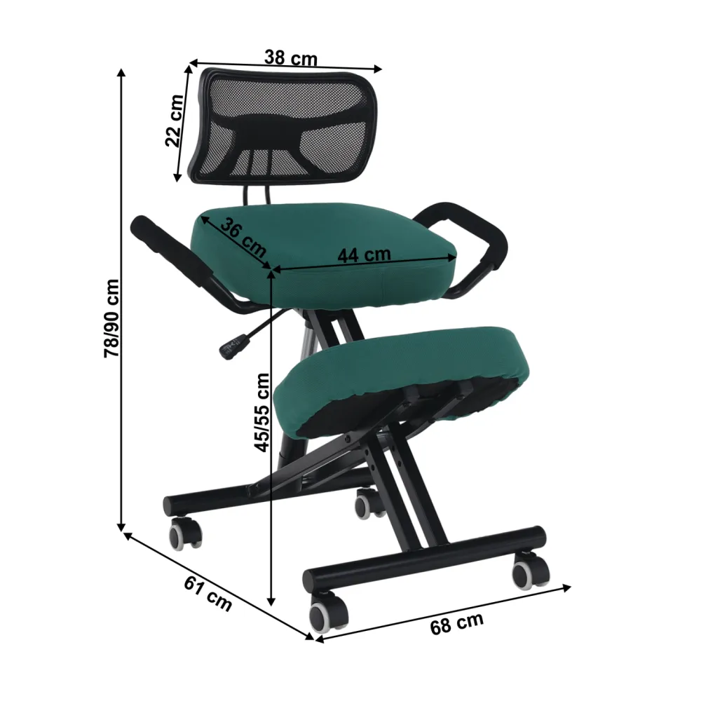 Ergonomická klekačka, zelená/černá, RUFUS