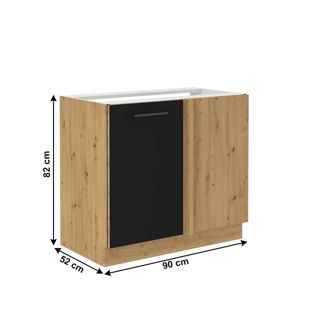 Spodní kuchyňská skříňka, černý mat / dub artisan, Monro 105 ND 1FFBB