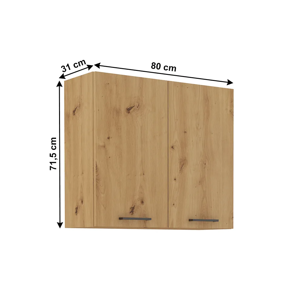Horní skříňka, černý mat / dub artisan, Monro 80 G-72 2F
