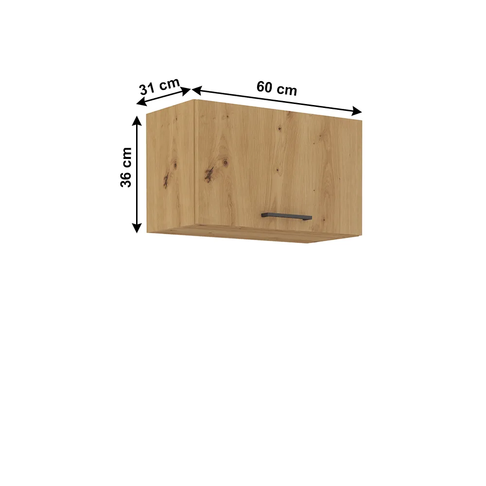 Horní skříňka, černý mat / dub artisan, Monro 60 GU-36 1F