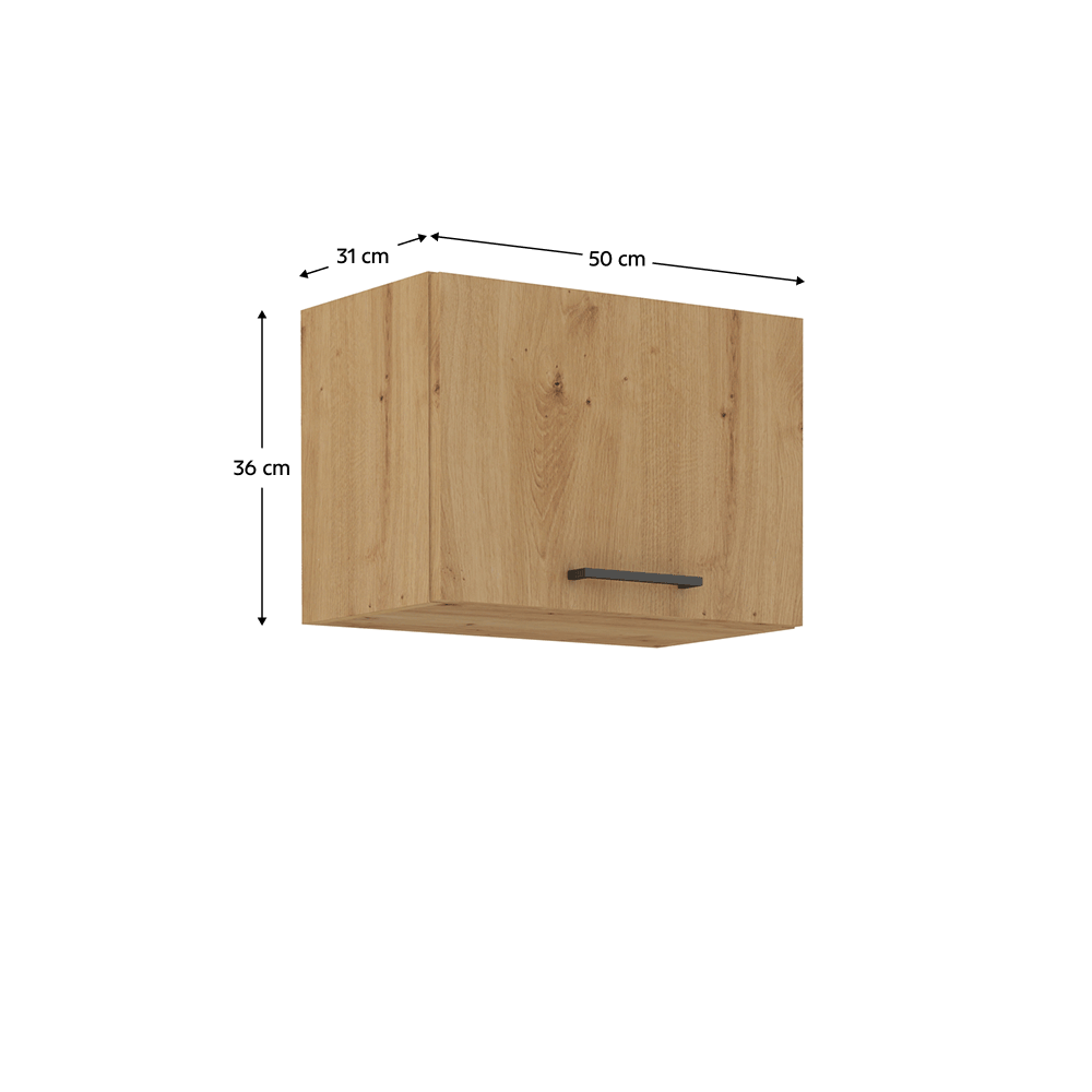 Horní skříňka, černý mat / dub artisan, Monro 50 GU-36 1F