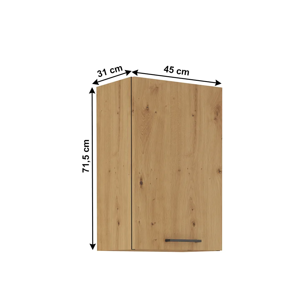 Horní skříňka, černý mat / dub artisan, Monro 45 G-72 1F