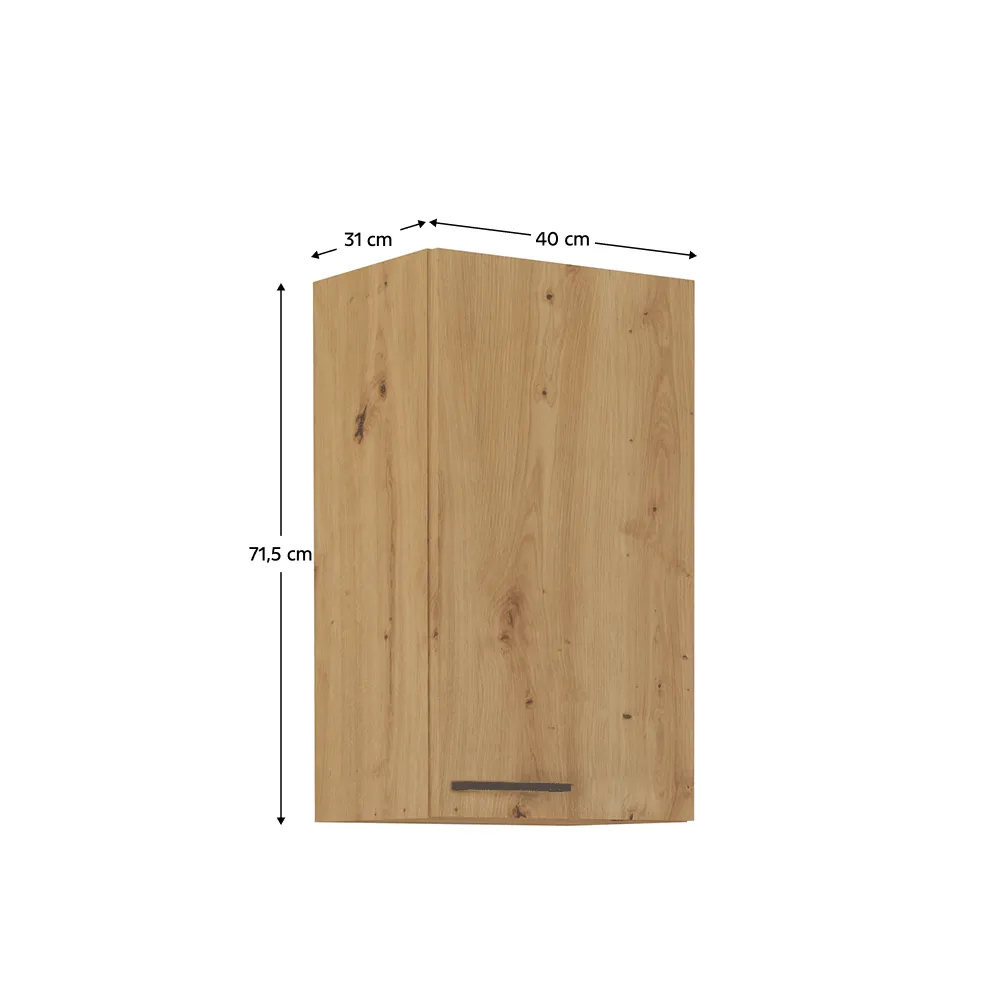 Horní skříňka, černý mat / dub artisan, Monro 40 G-72 1F