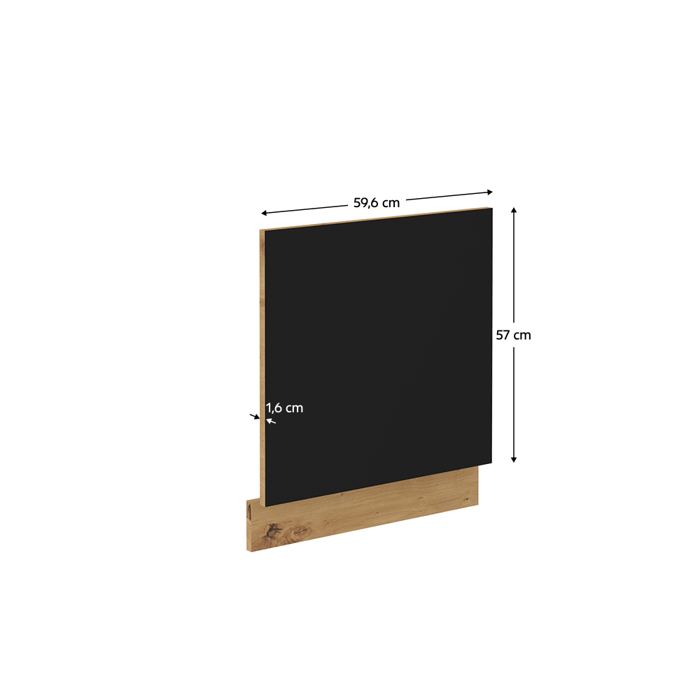 Dvířka na myčku, černý mat / dub artisan, Monro ZM 570x596