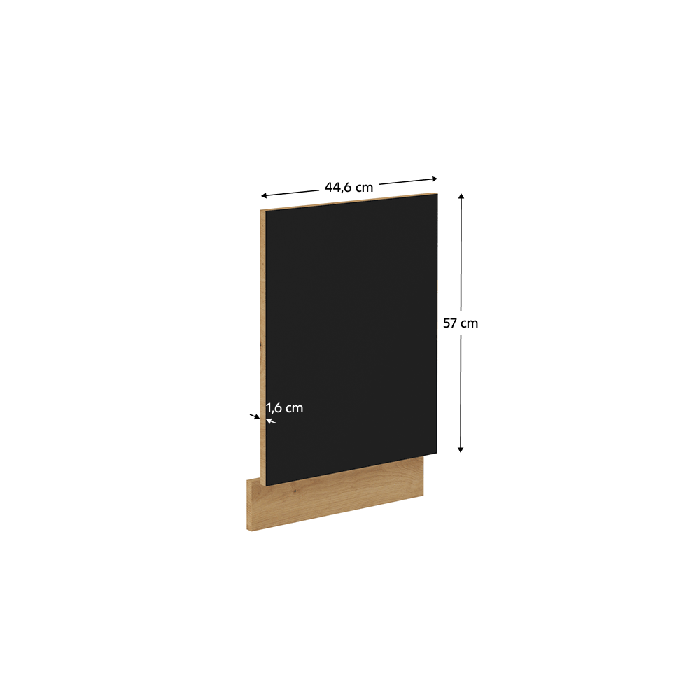 Dvířka na myčku, černý mat / dub artisan, Monro ZM 570x446