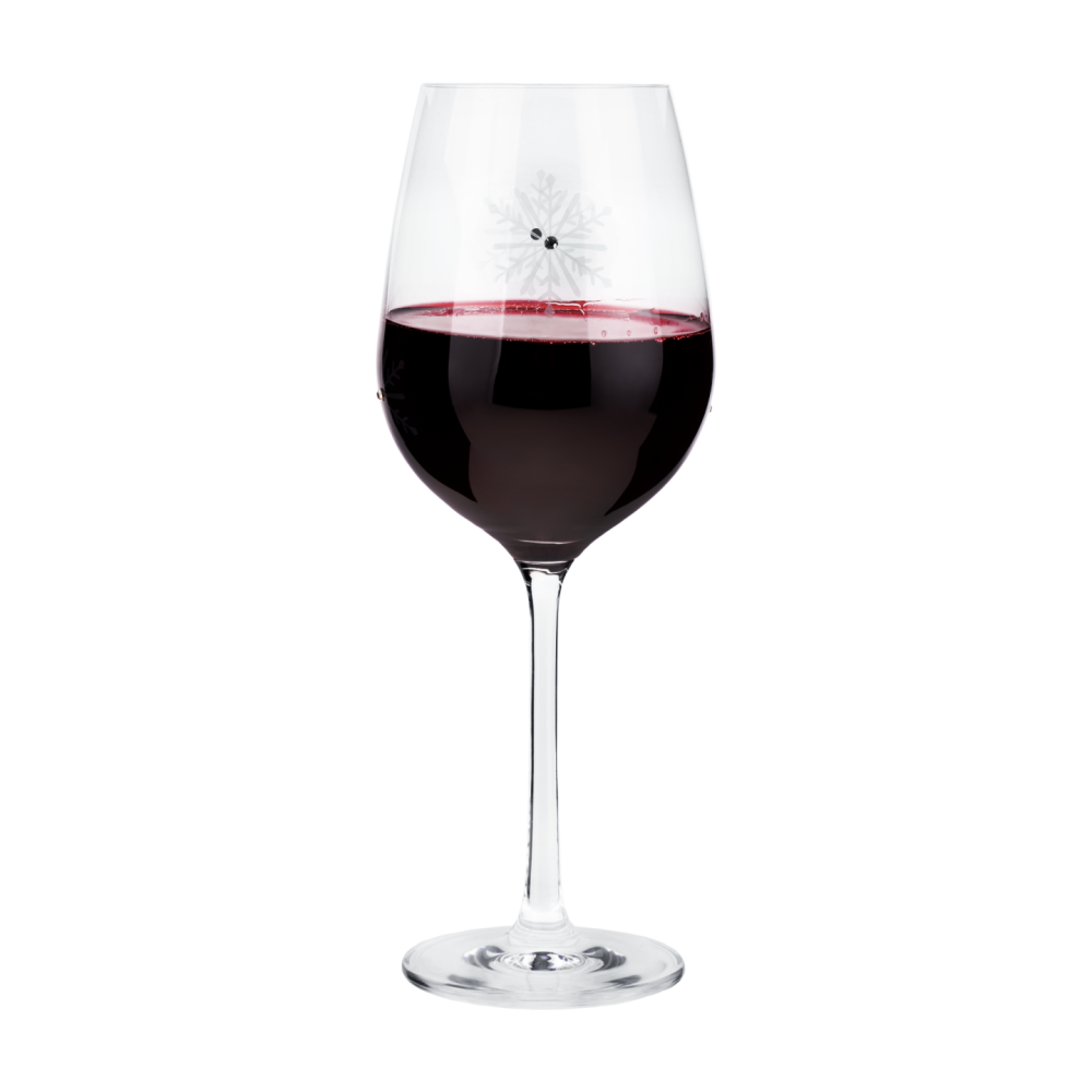 TEMPO-KONDELA SNOWFLAKE VINO, sklenice na víno, set 4 ks, s krystaly, 450 ml