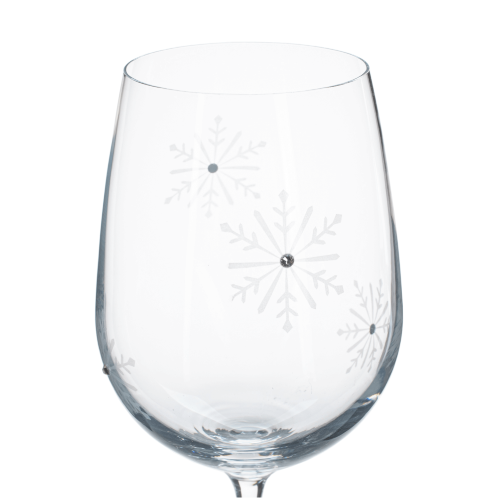TEMPO-KONDELA SNOWFLAKE VINO, sklenice na víno, set 4 ks, s krystaly, 450 ml