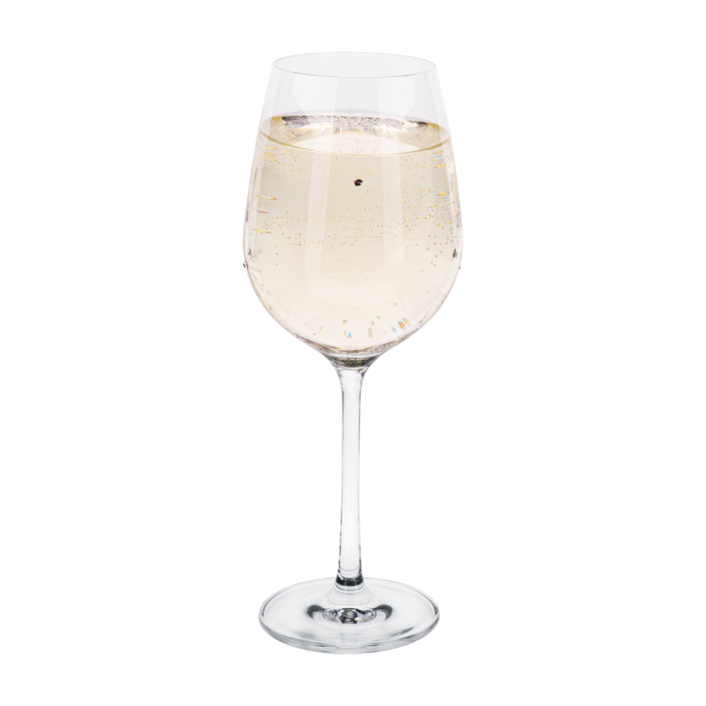 TEMPO-KONDELA SNOWFLAKE VINO, sklenice na víno, set 4 ks, s krystaly, 450 ml