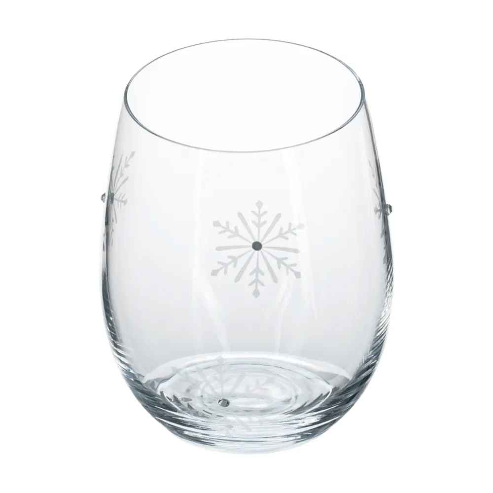 TEMPO-KONDELA  SNOWFLAKE STRIK, sklenice, set 4 ks, s krystaly, 530 ml