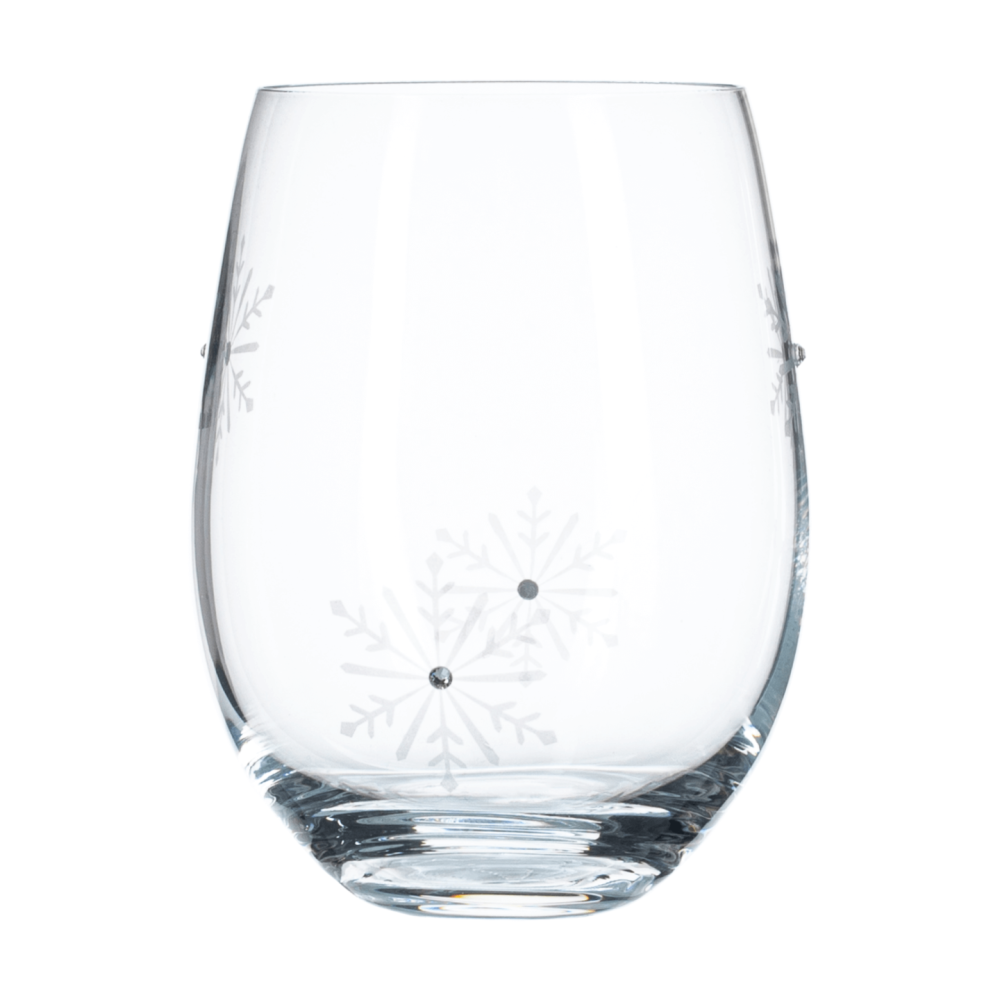 TEMPO-KONDELA  SNOWFLAKE STRIK, sklenice, set 4 ks, s krystaly, 530 ml