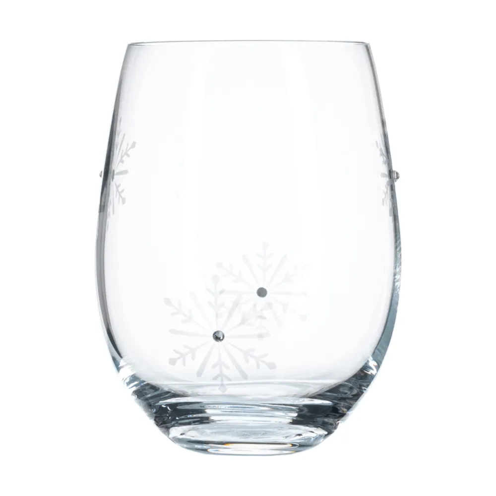 TEMPO-KONDELA  SNOWFLAKE STRIK, sklenice, set 4 ks, s krystaly, 530 ml