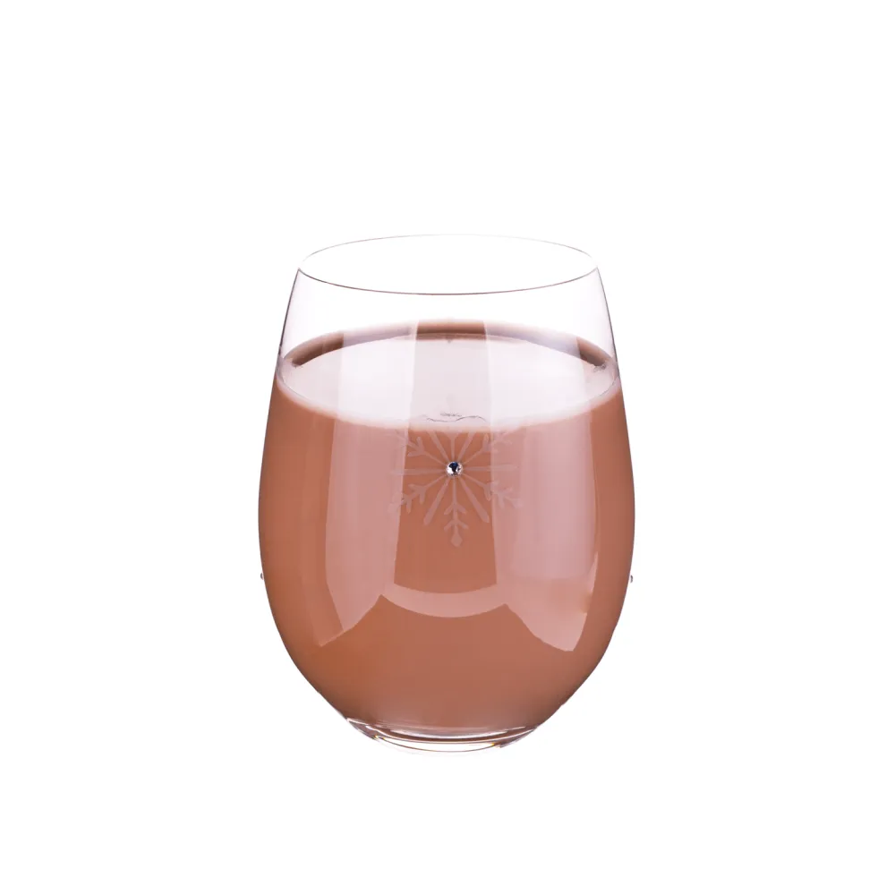 TEMPO-KONDELA  SNOWFLAKE STRIK, sklenice, set 4 ks, s krystaly, 530 ml