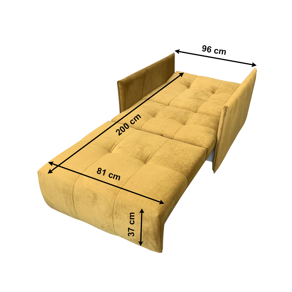 Rozkládací křeslo, hořčicová látka Riviera, ALANA