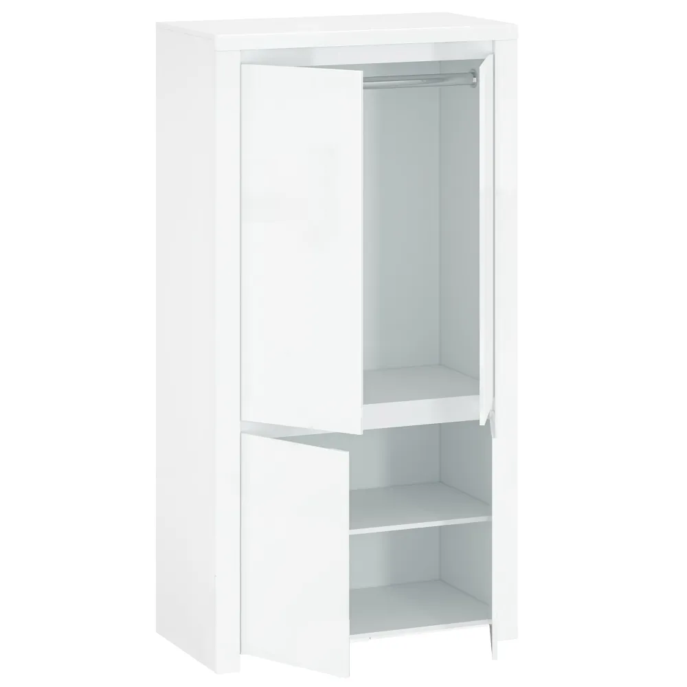 Skříň 4D, bílý lesk, LINDY