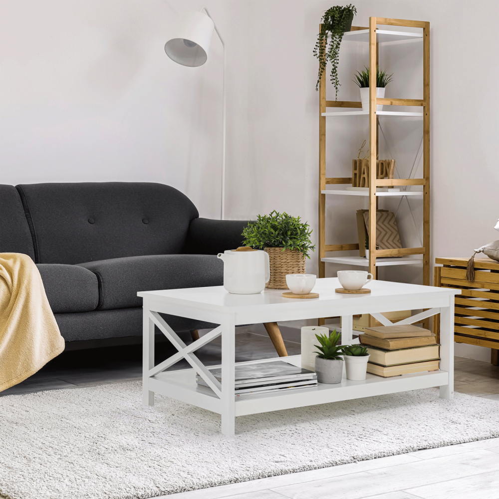 Konferenční stolek, bílá, EDRIA