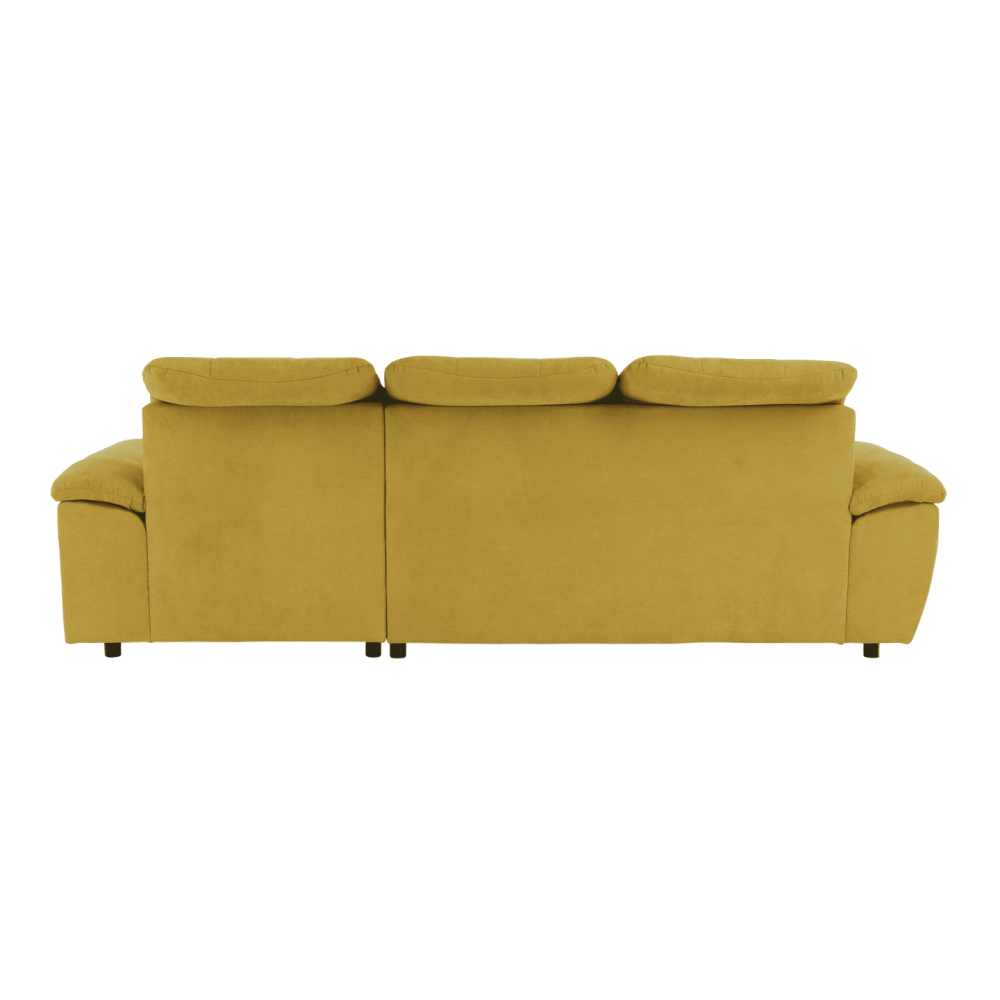 Sedací souprava, hořčičná látka, pravá, EVANGELIN