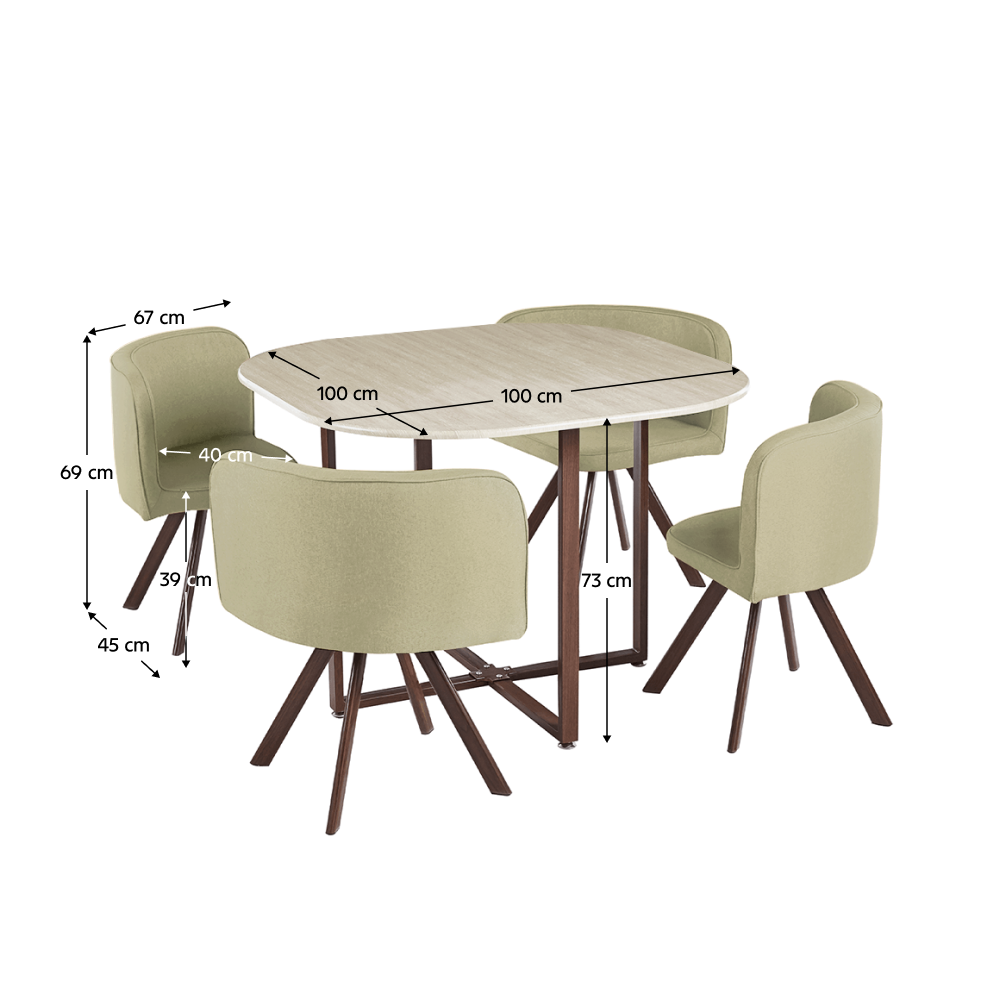 Jídelní set 1+4, světle hnědá/přírodní, BEVIS NEW