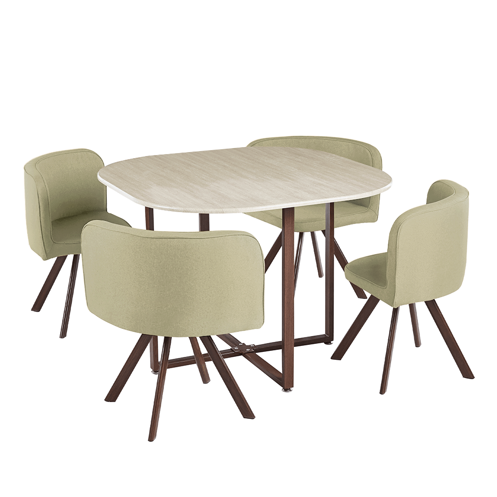 Jídelní set 1+4, světle hnědá/přírodní, BEVIS NEW