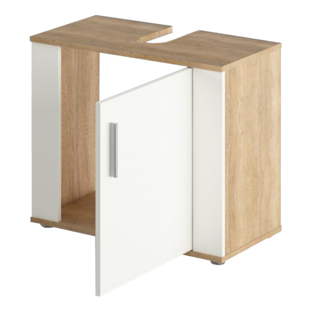 Skříňka pod umyvadlo, dub sonoma/matná bílá, LESSY NEW 02